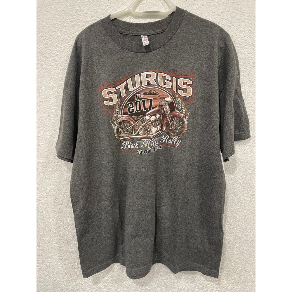 STURGIS 2017 Black Hills Rally South Dakota T-shirt Mens Size XL Gray